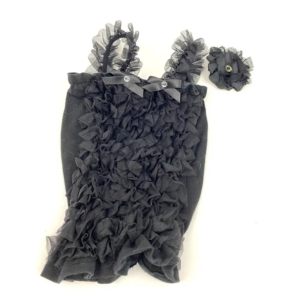 Baby black ruffle pullover dress for photo shoot dress up glamour shots picture - Picture 11 of 11